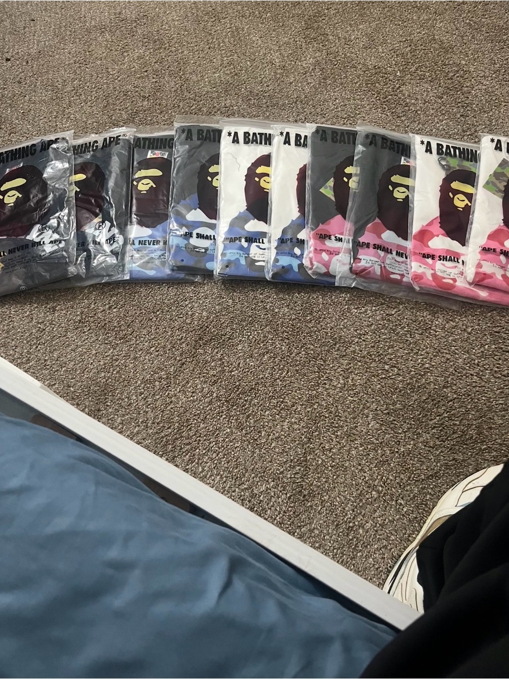 Bape Graphic Tee Pack — Black, Blue, White, Pink